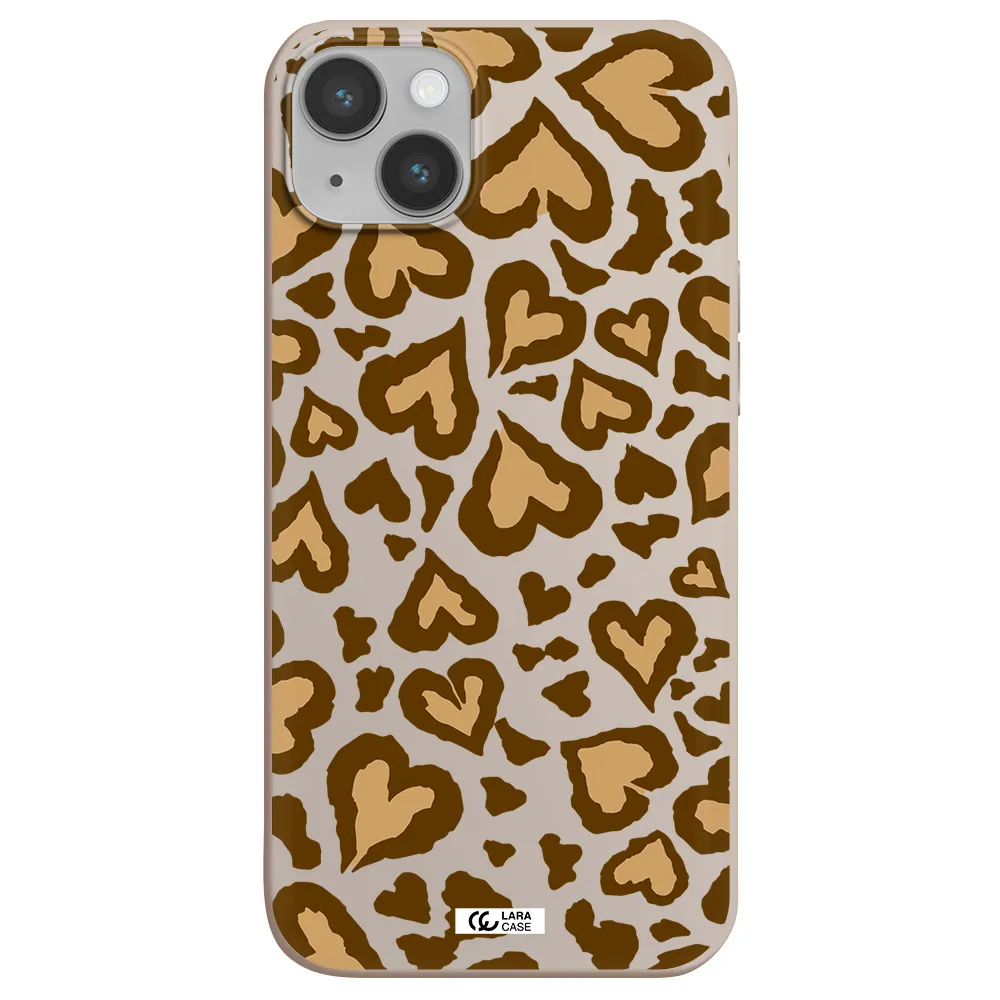 Heart Leopard Apple iPhone 14 Silicone Stone Case