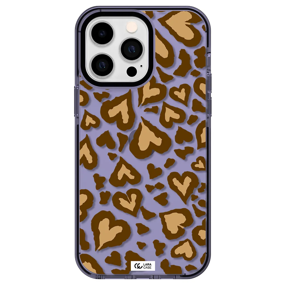 Heart Leopard Apple iPhone 15 Pro Max impact Lilac Case
