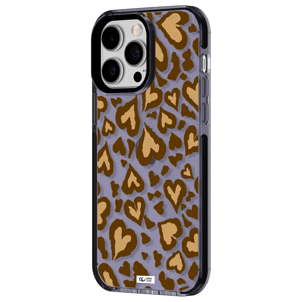 Heart Leopard Apple iPhone 15 Pro Max impact Lilac Case