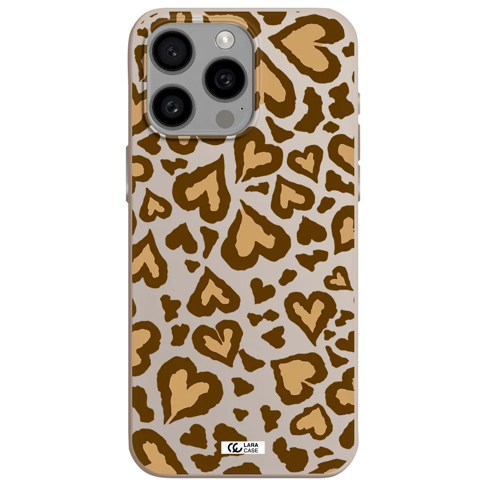 Heart Leopard Apple Iphone 15 Pro max Silicone Stone Case