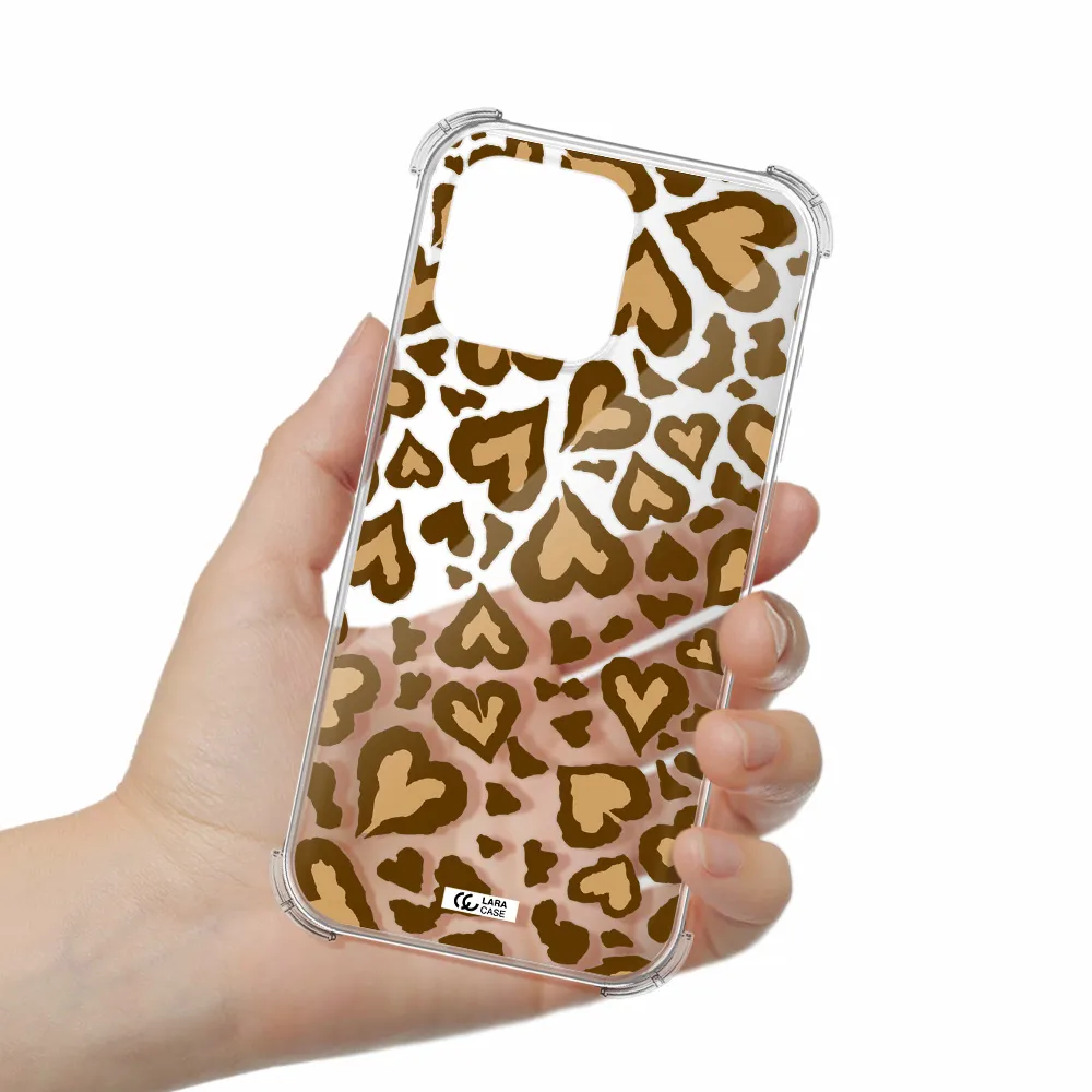 Heart Leopard Apple Iphone 16 Pro Max Clear Pc Case