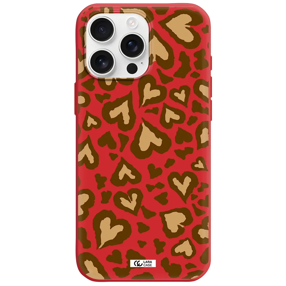 Heart Leopard Apple Iphone 16 Pro Max Silicone Stone Case