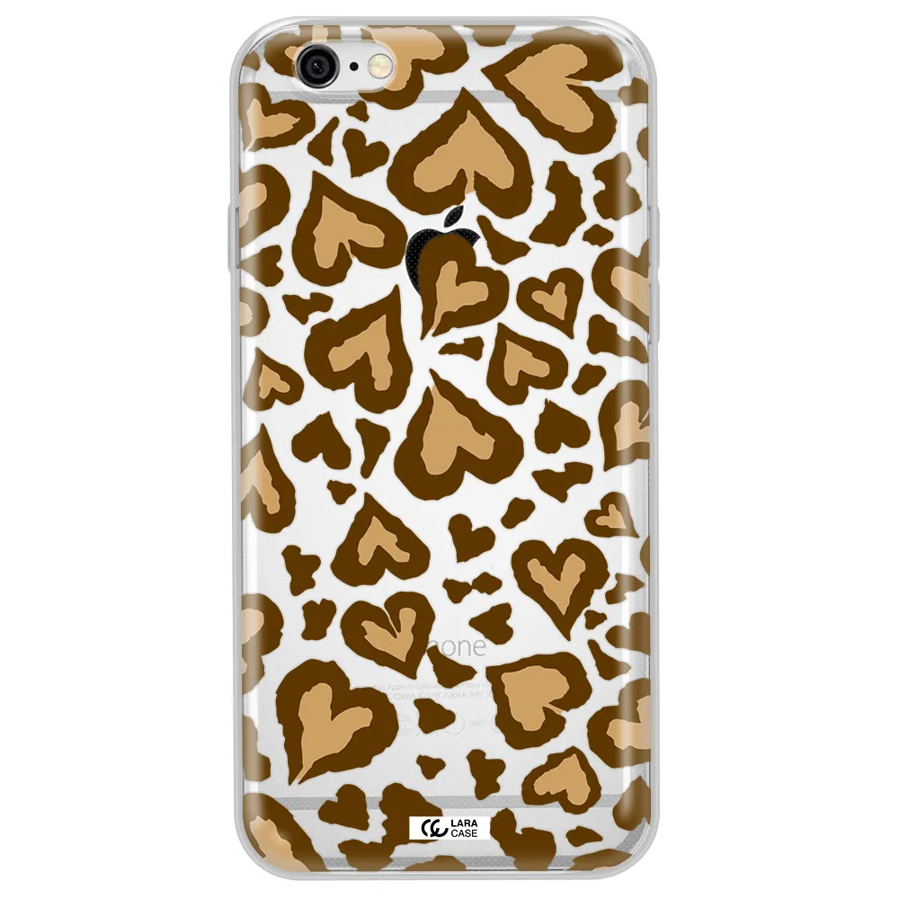 Heart Leopard Apple iPhone 6 Clear TPU Case