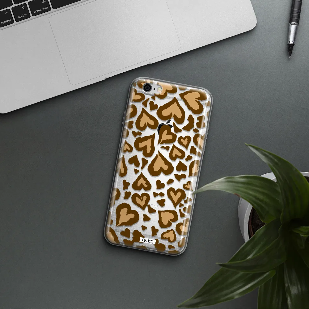Heart Leopard Apple iPhone 6 Clear TPU Case
