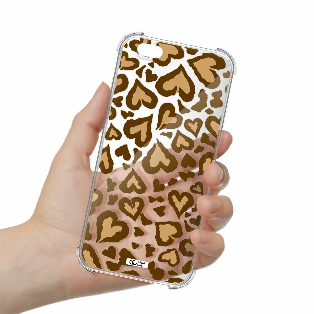 Heart Leopard Apple iPhone 6 s plus Clear PC Case