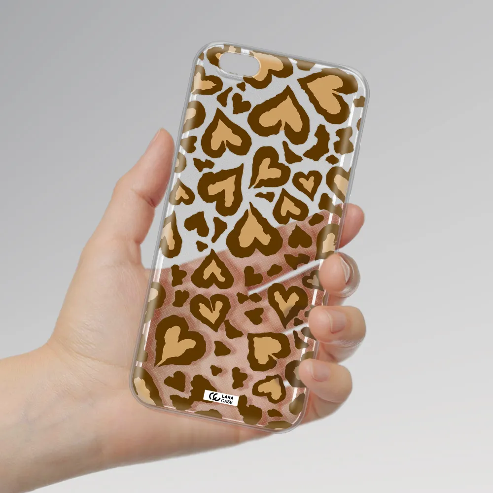 Heart Leopard Apple iPhone 6 s plus Clear TPU Case