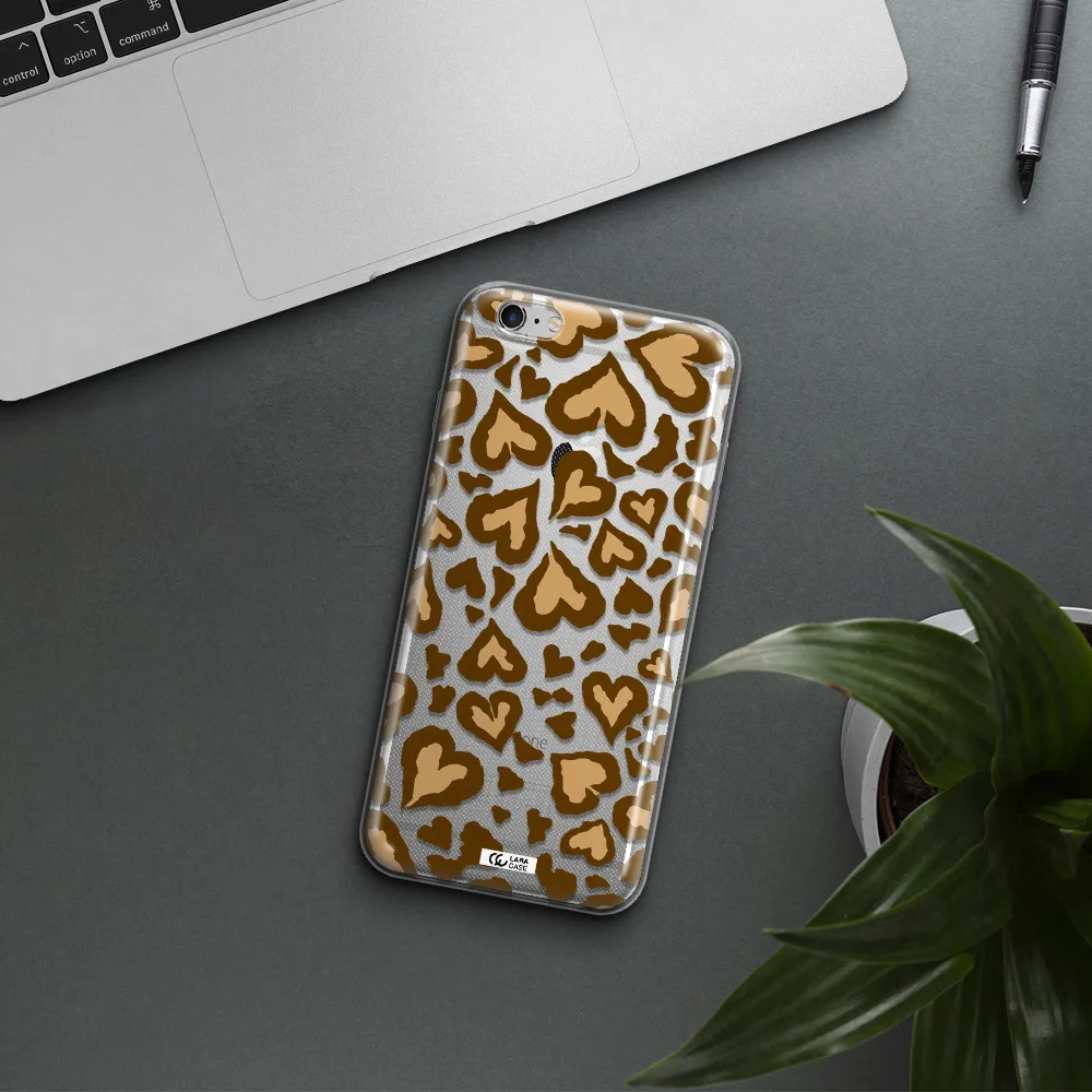 Heart Leopard Apple iPhone 6 s plus Clear TPU Case