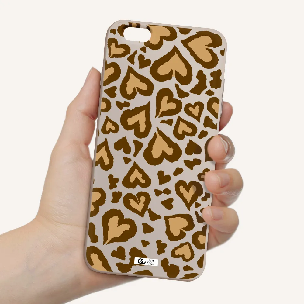 Heart Leopard Apple iPhone 6 s plus Silicone Stone Case