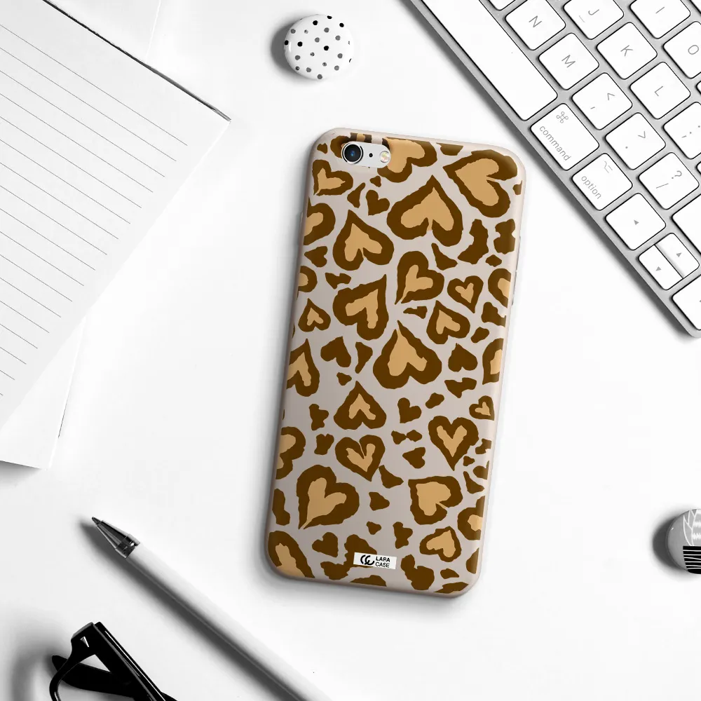 Heart Leopard Apple iPhone 6 s plus Silicone Stone Case