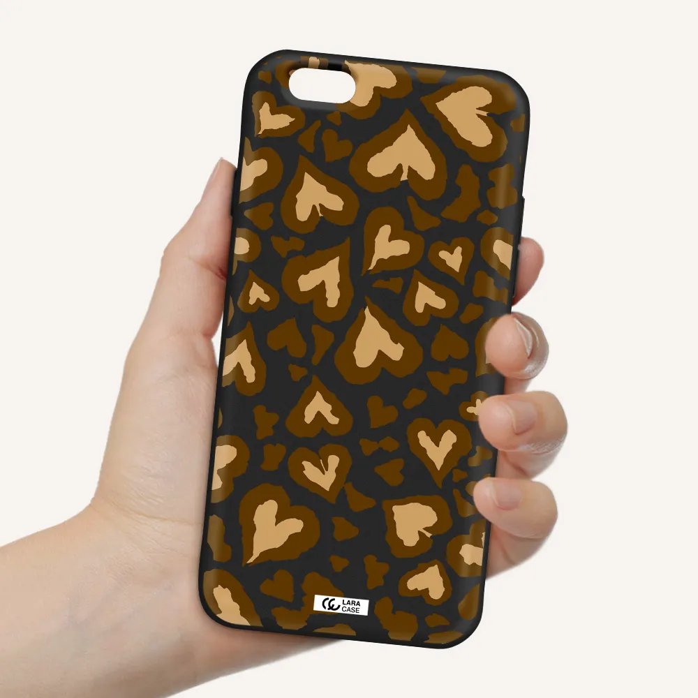 Heart Leopard Apple iPhone 6 Silicone black Case