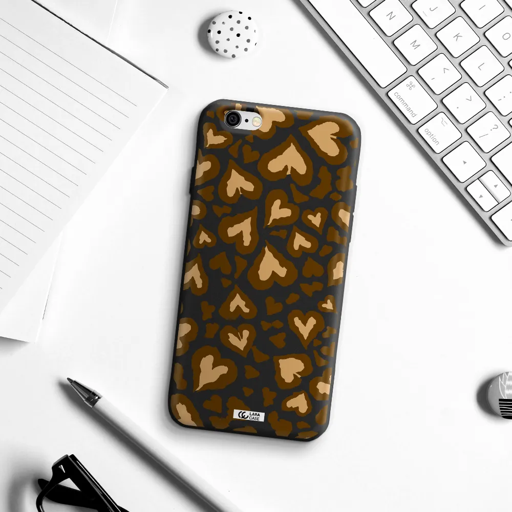 Heart Leopard Apple iPhone 6 Silicone black Case