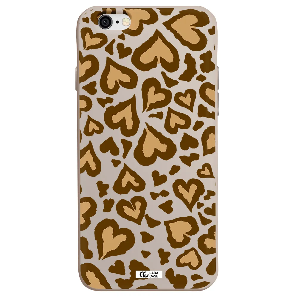 Heart Leopard Apple iPhone 6 Silicone Stone Case