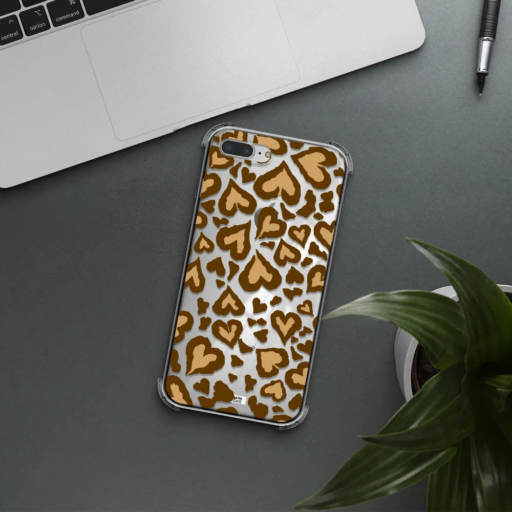 Heart Leopard Apple iPhone 7 plus Clear PC Case