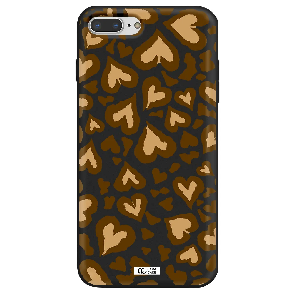 Heart Leopard Apple iPhone 7 plus Silicone black Case