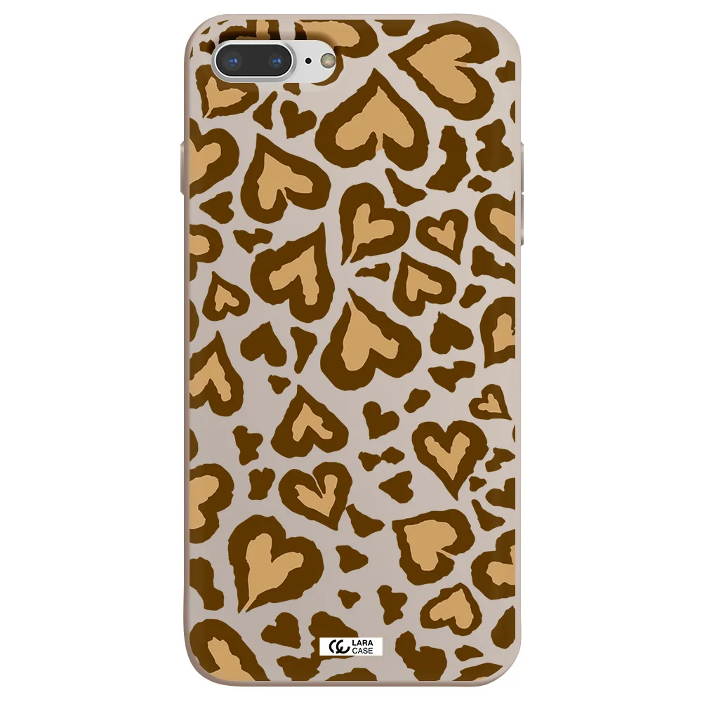Heart Leopard Apple iPhone 7 plus Silicone Stone Case