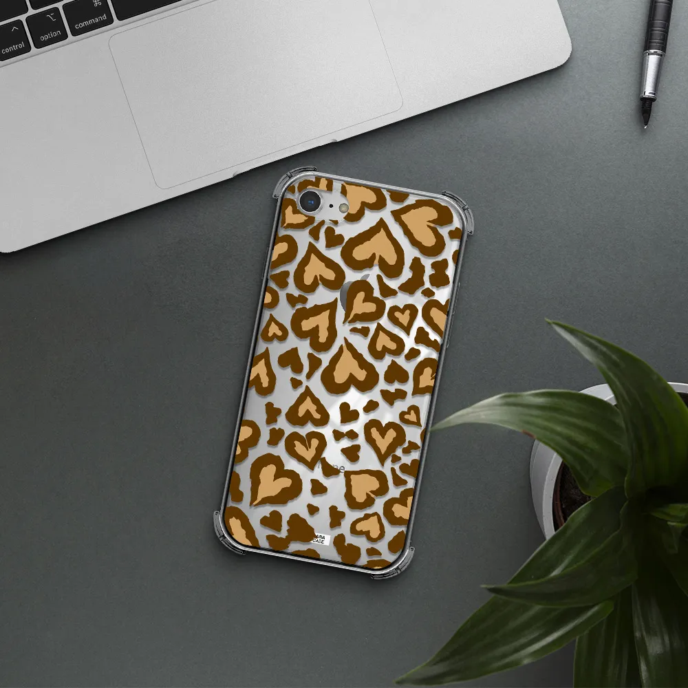 Heart Leopard Apple iPhone 8 Clear PC Case