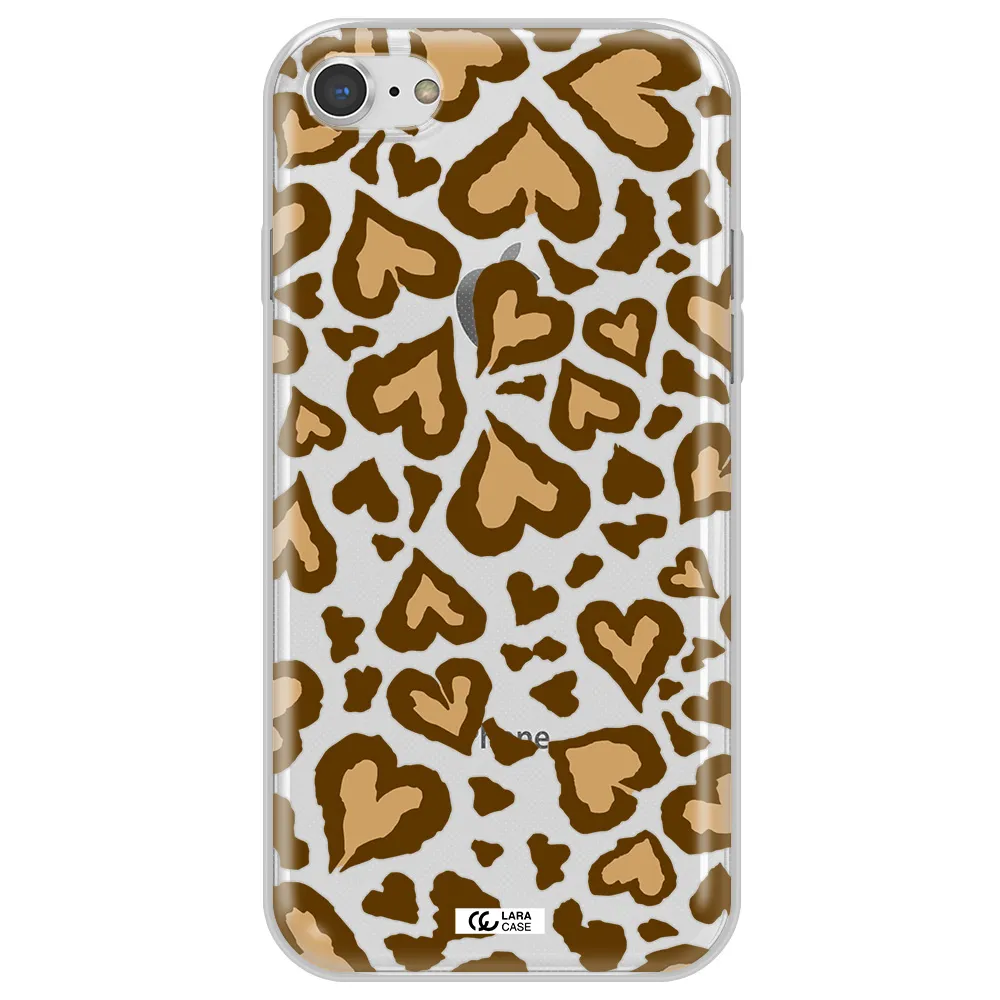 Heart Leopard Apple iPhone 8 Clear TPU Case
