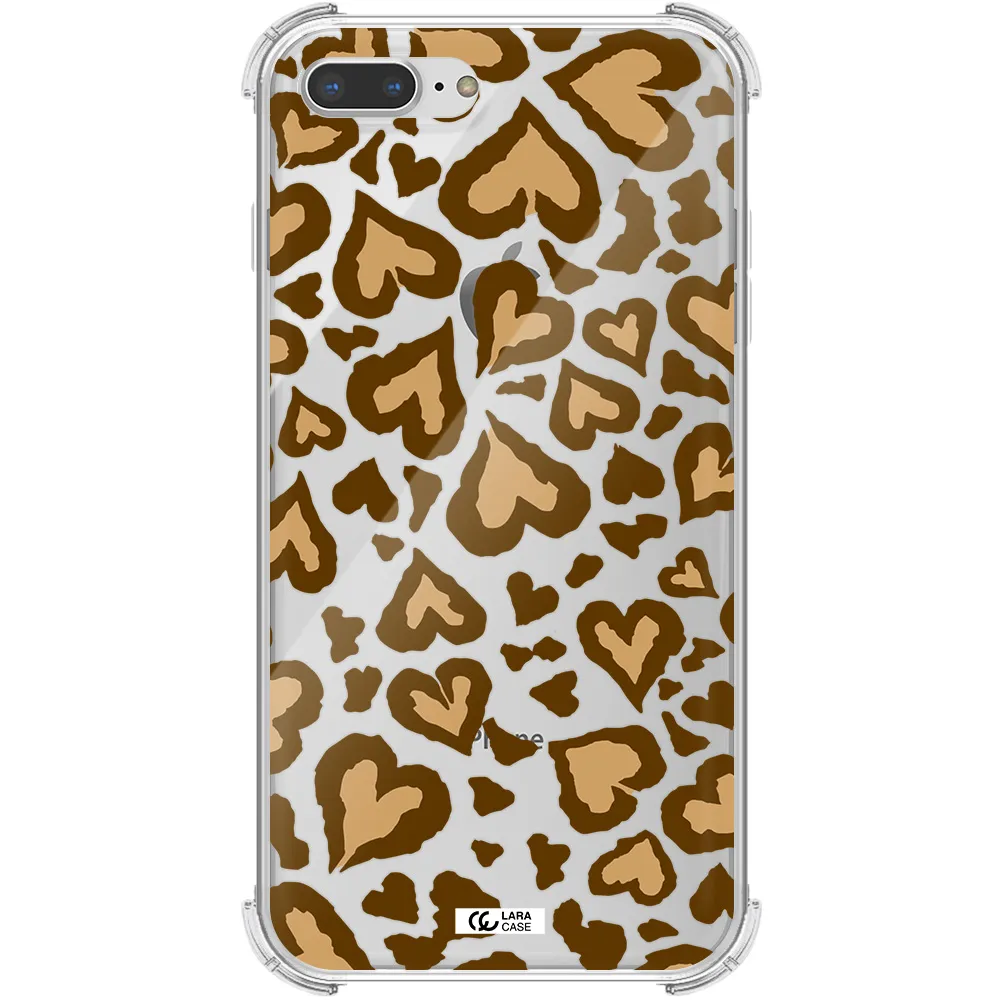 Heart Leopard Apple iPhone 8 plus Clear PC Case