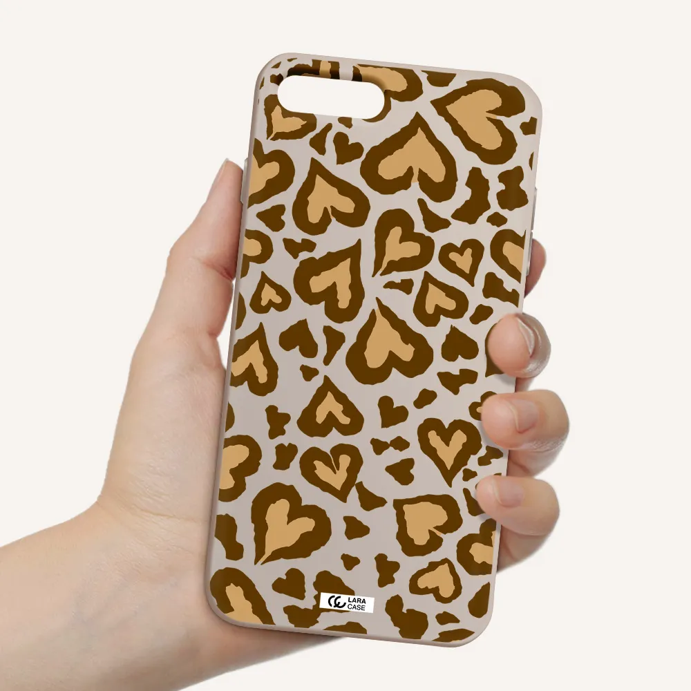 Heart Leopard Apple iPhone 8 plus Silicone Stone Case