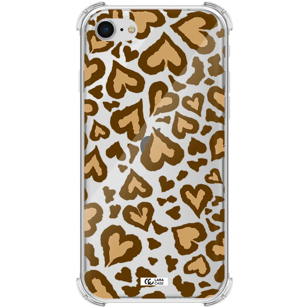Heart Leopard Apple iPhone se 2020 Clear PC Case