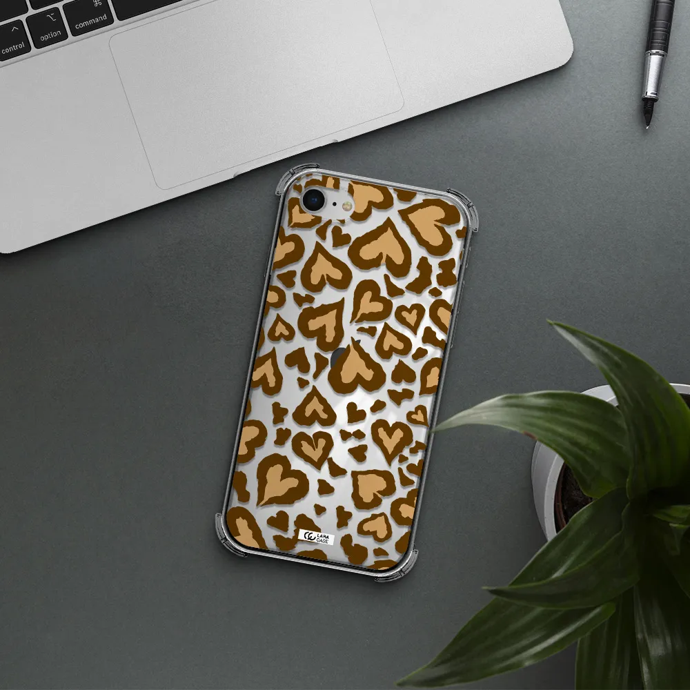 Heart Leopard Apple iPhone se 2020 Clear PC Case