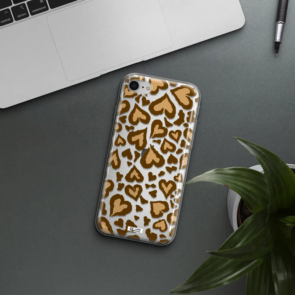 Heart Leopard Apple Iphone Se 2020 Clear Tpu Case