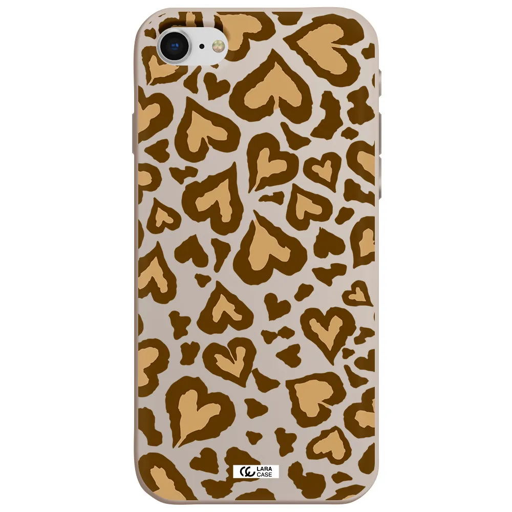 Heart Leopard Apple iPhone se 2020 Silicone Stone Case
