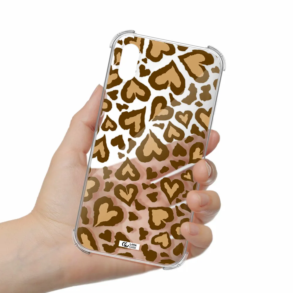 Heart Leopard Apple iPhone X Clear PC Case