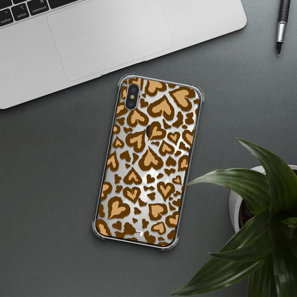 Heart Leopard Apple iPhone X Clear PC Case