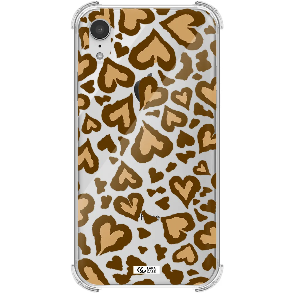 Heart Leopard Apple iPhone XR Clear PC Case
