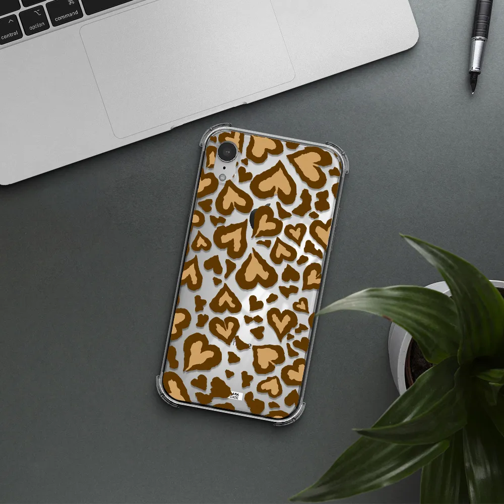 Heart Leopard Apple iPhone XR Clear PC Case