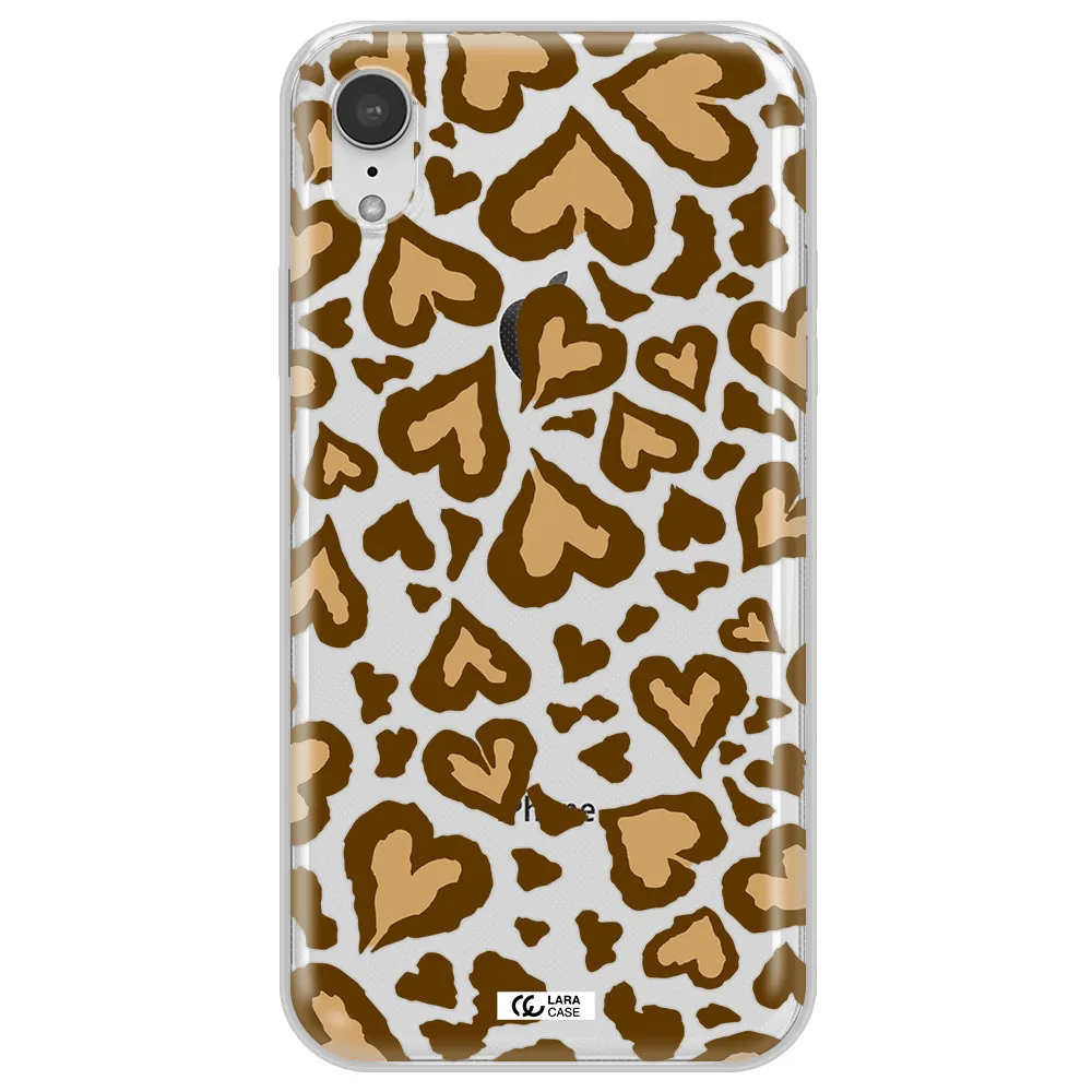 Heart Leopard Apple iPhone XR Clear TPU Case