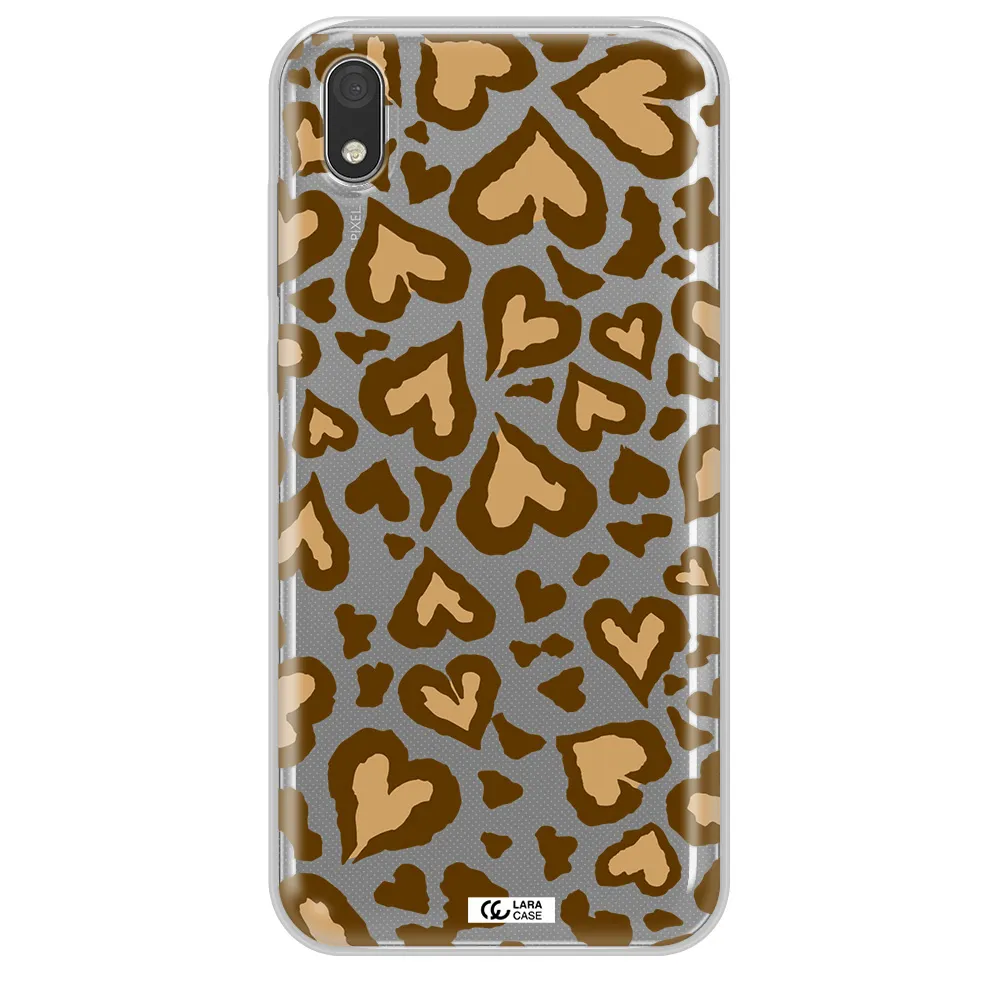 Heart Leopard Huawei Honor 8S Clear TPU Case