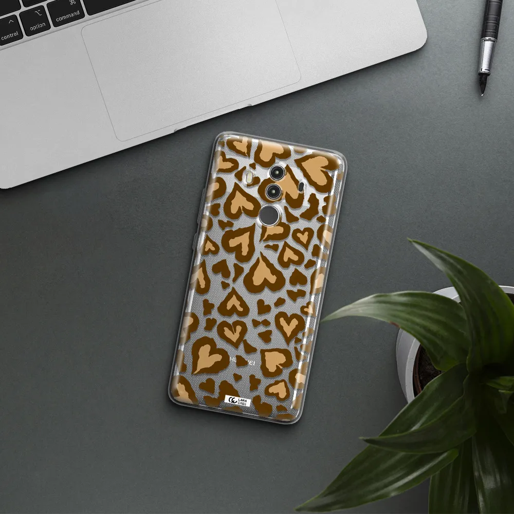 Heart Leopard Huawei Mate 10 Clear TPU Case