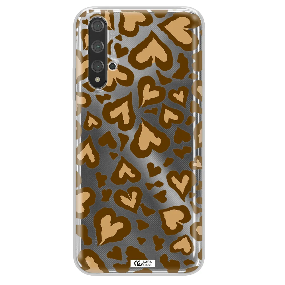 Heart Leopard Huawei Nova 5t Clear TPU Case