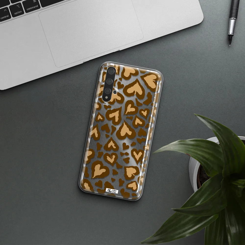 Heart Leopard Huawei Nova 5t Clear TPU Case