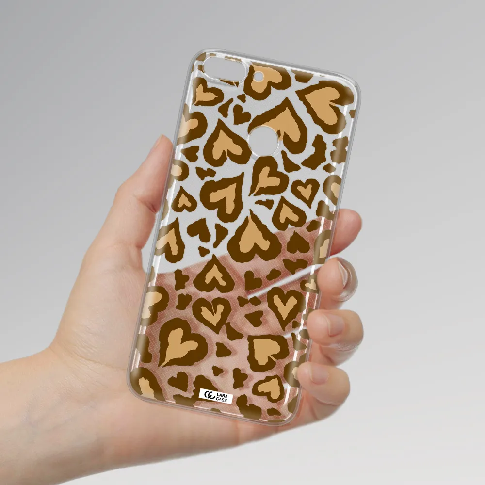 Heart Leopard Huawei P Smart 2017 Clear TPU Case