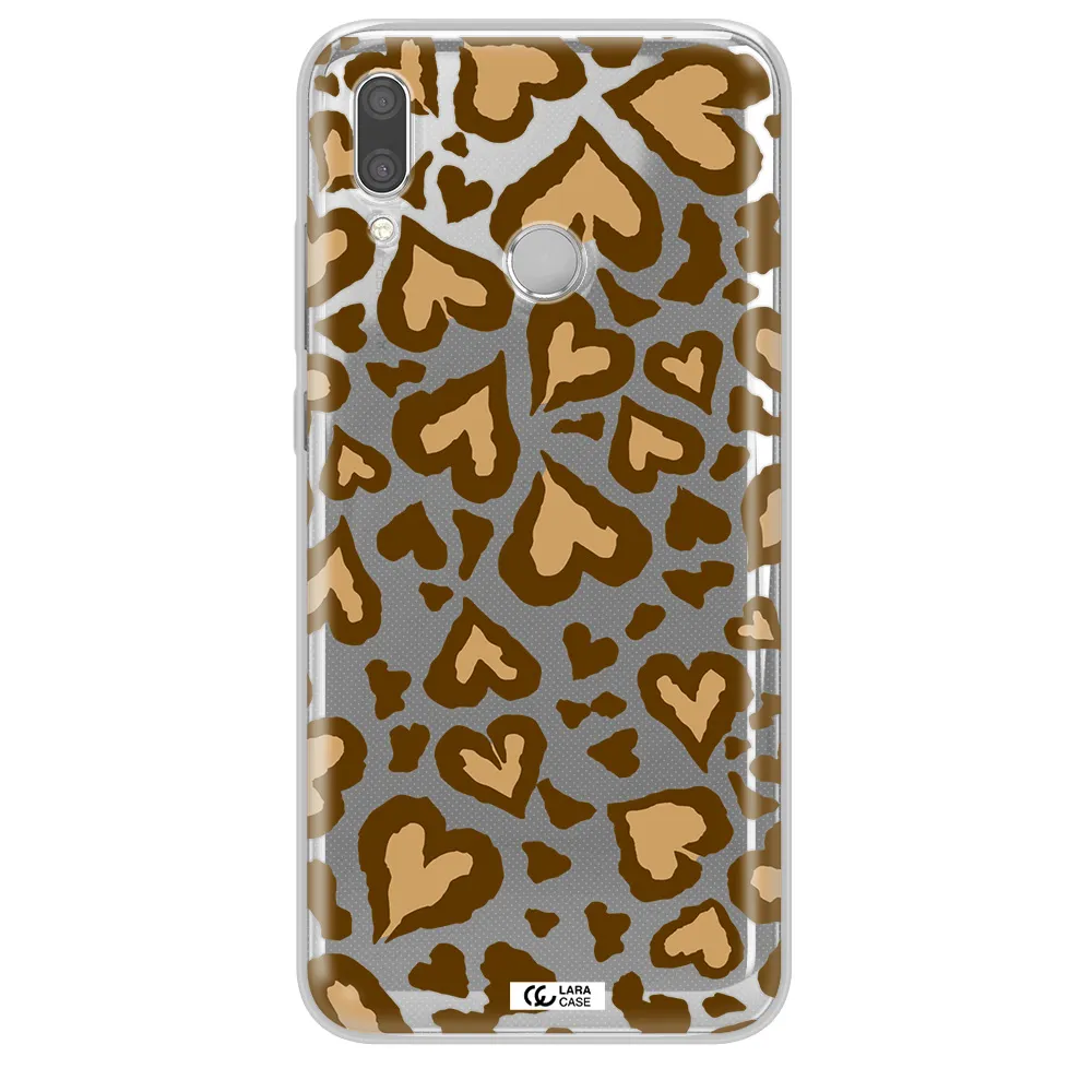 Heart Leopard Huawei P Smart 2019 Clear TPU Case