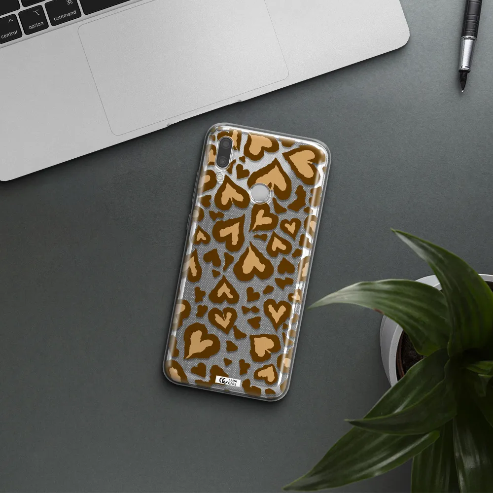 Heart Leopard Huawei P Smart 2019 Clear TPU Case