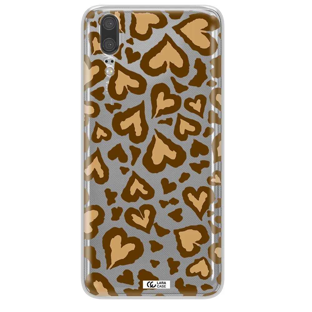 Heart Leopard Huawei P20 Clear TPU Case