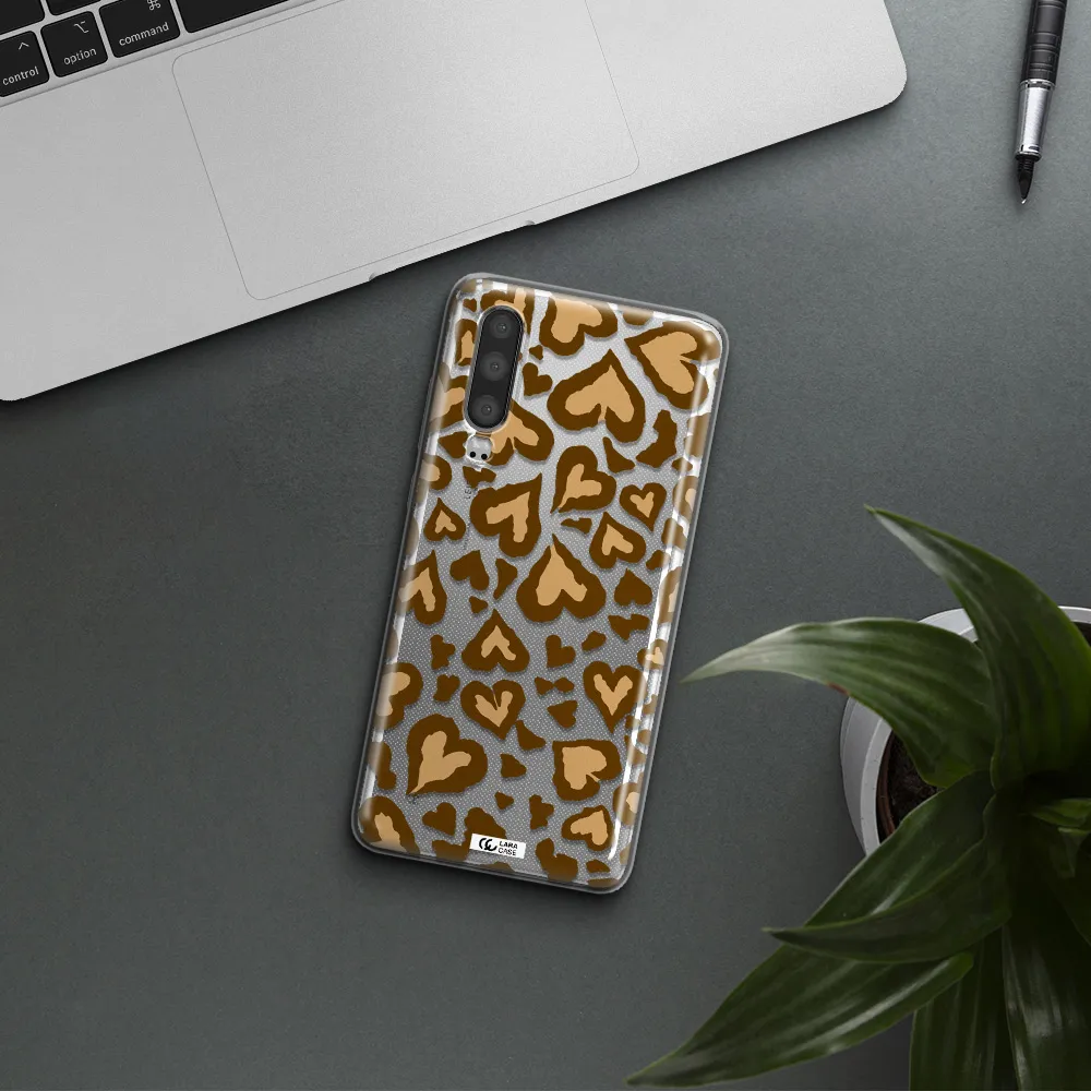 Heart Leopard Huawei P30 Clear TPU Case