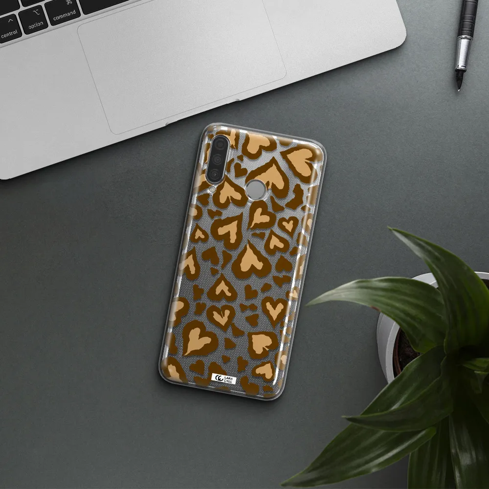 Heart Leopard Huawei P30 Lite Clear TPU Case