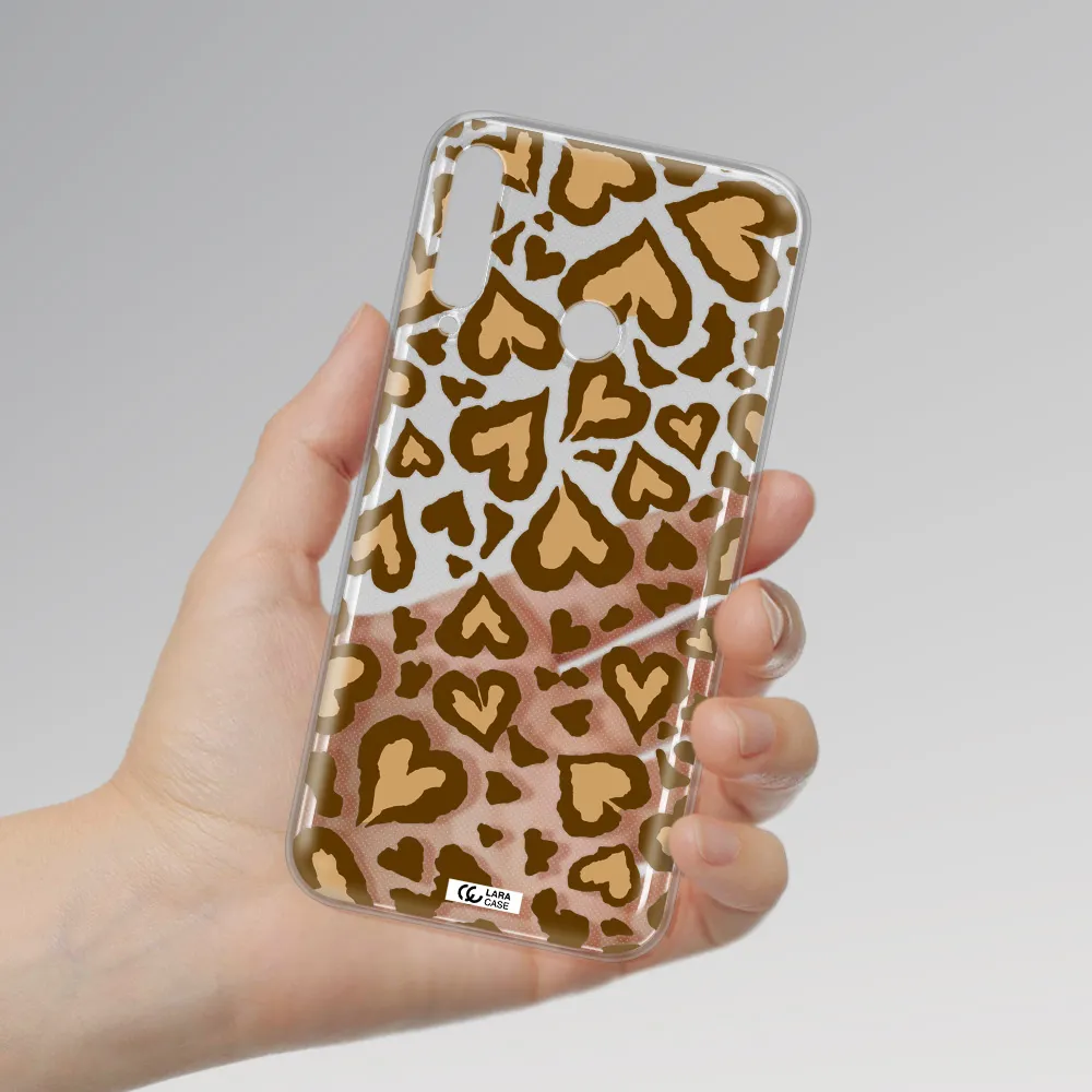 Heart Leopard Huawei P40 Lite E Clear TPU Case