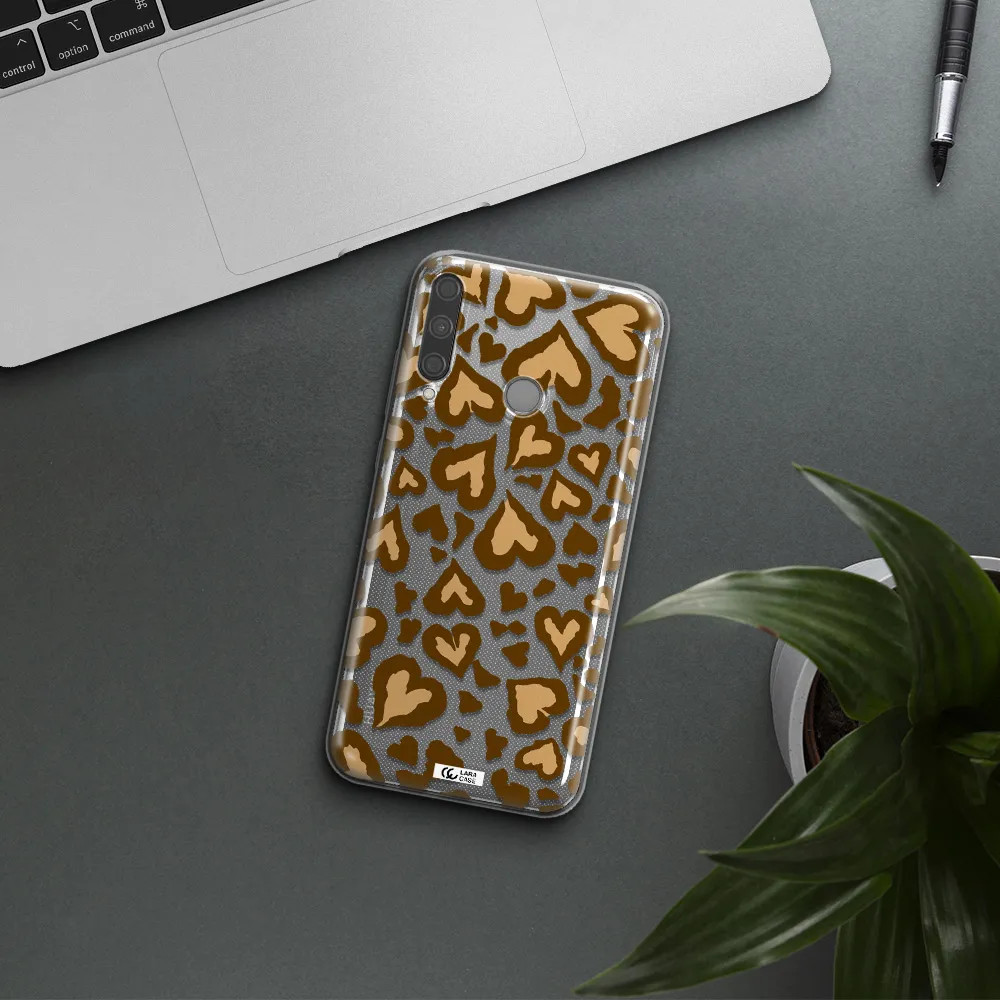 Heart Leopard Huawei P40 Lite E Clear TPU Case