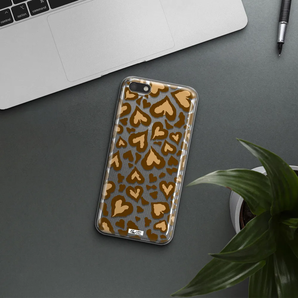Heart Leopard Huawei Y5 2018 Clear TPU Case
