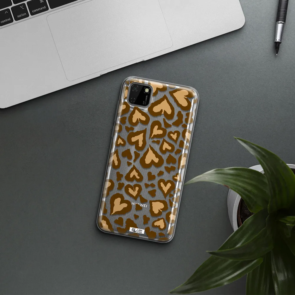 Heart Leopard Huawei Y5P Clear TPU Case