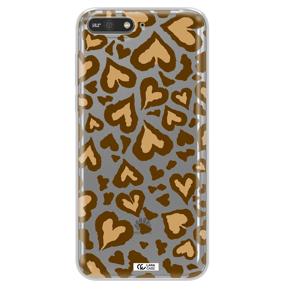 Heart Leopard Huawei Y6 2018 Clear TPU Case