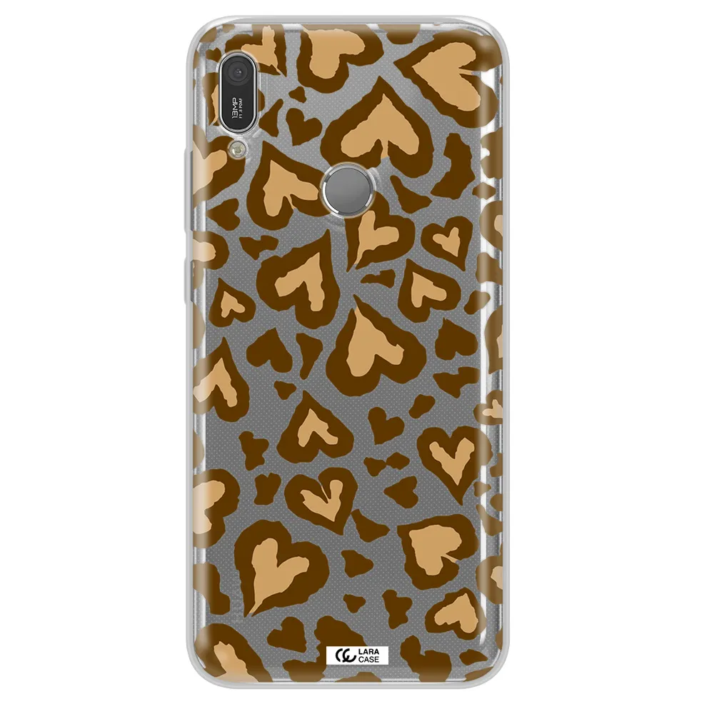 Heart Leopard Huawei Y6 2019 Clear TPU Case