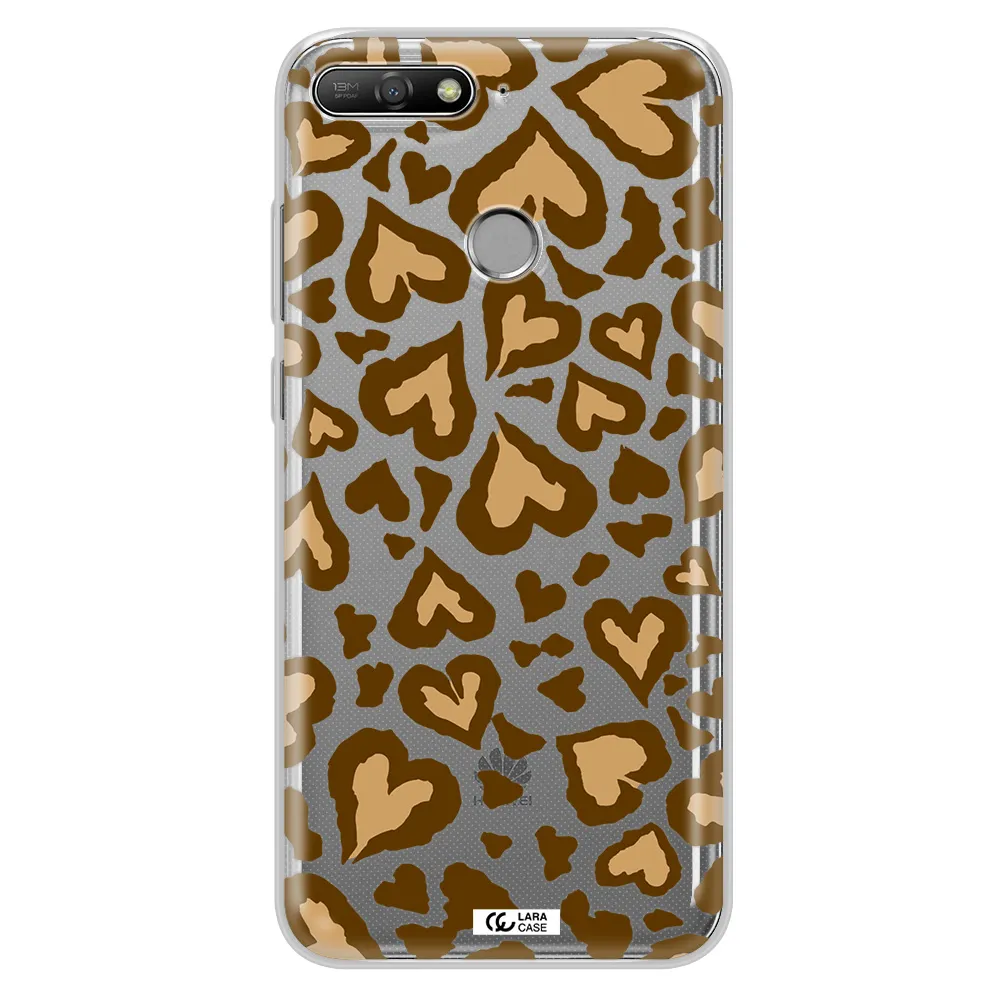 Heart Leopard Huawei Y6 Prime 2018 Clear TPU Case