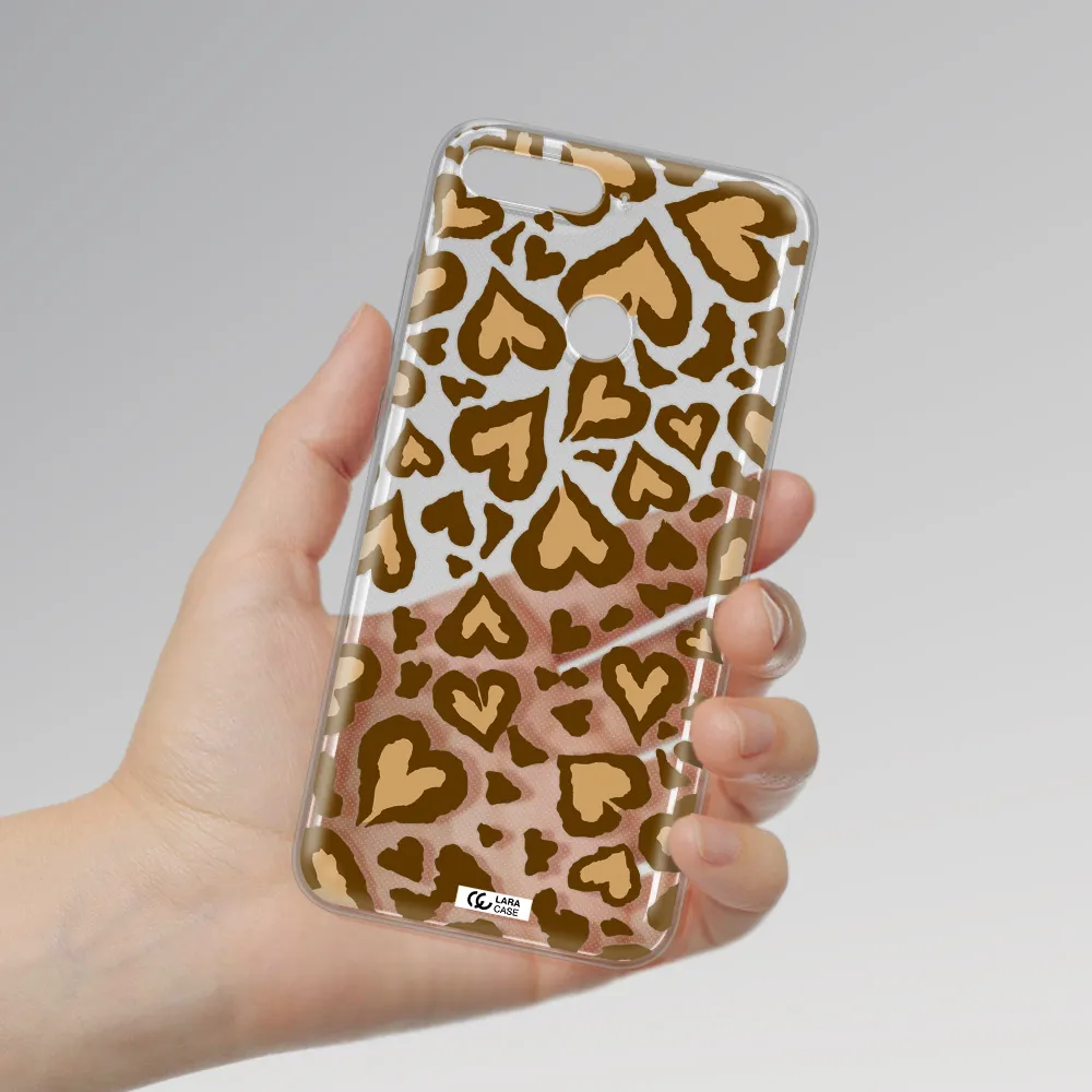 Heart Leopard Huawei Y6 Prime 2018 Clear TPU Case
